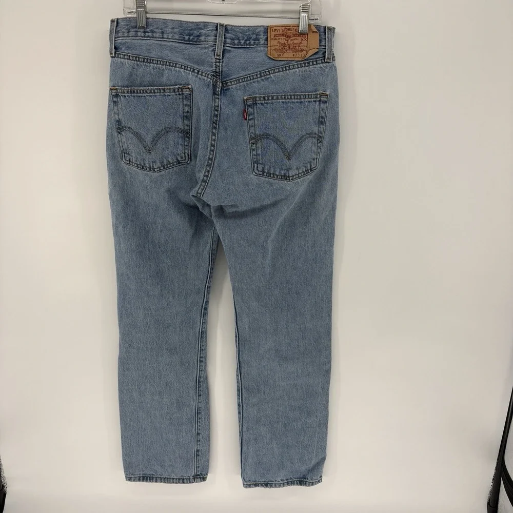 Levis 501 Original Fit Jeans Light Wash Button Fly Denim Y2K Men 33X32 (32X31.5)